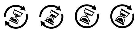 sand glass sand time hour glass icon rotation repeat flip iconのイラスト素材