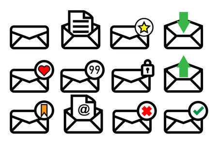 mail icon set message letter vectorのイラスト素材