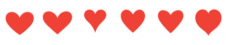 red heart shape for love icon setのイラスト素材