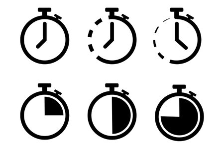 stopwathc icon set count down clock deadline icon time leftのイラスト素材