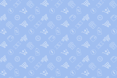 marketplace icon seamless pattern backgroundのイラスト素材