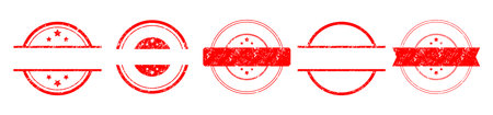 red stamp template with grungy old messy textureのイラスト素材