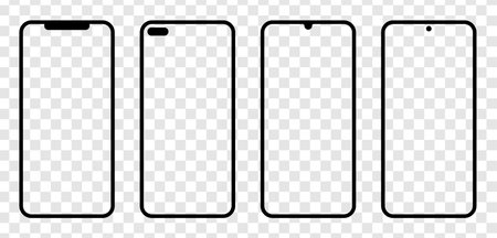 blank smartphone screen template with transparancyのイラスト素材