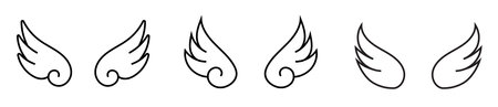 cute doodle wings angel wingsのイラスト素材