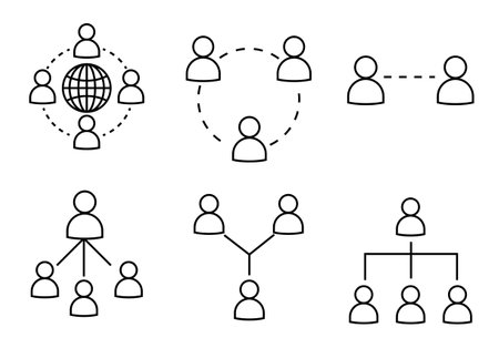 networking people and leadership icon flatのイラスト素材