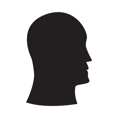 silhouette of head icon side view blackのイラスト素材