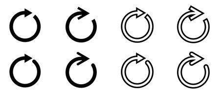 restart reboot turn around iconのイラスト素材