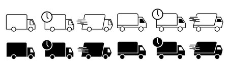 cargo truck delivery icon express shipmentのイラスト素材