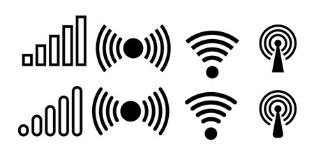 signal icon smartphone radio wifi router signal iconのイラスト素材