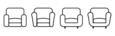 single sofa chair icon couch iconのイラスト素材