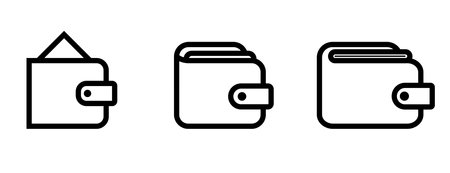 wallet icon flat style isolatedのイラスト素材