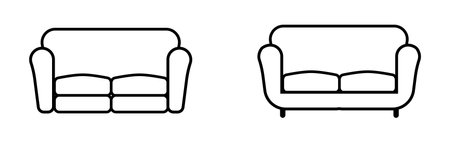double sofa chair icon couch iconのイラスト素材