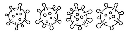 virus icon pandemic infection microorganismのイラスト素材