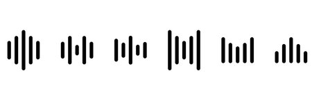 sound wave icon set frequency iconのイラスト素材