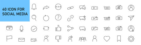 icon bundle for social mediaのイラスト素材