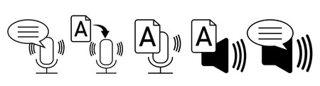 text to speech icon microphoneのイラスト素材