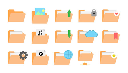 folders and file icon bundleのイラスト素材