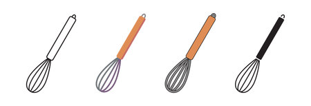 wisk icon flat design thick outlineのイラスト素材