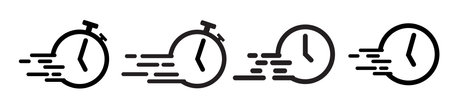 ruch hour quick time express icon tiwh clock and stopwatchのイラスト素材