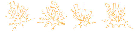 doodle thunder strike pencil scribble drawing hand drawing sketch grunge styleのイラスト素材