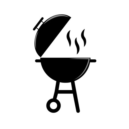 barbeque stove silhouette roaster isolated iconのイラスト素材