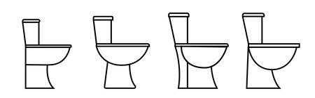 toilet icon bidet set vector simpleのイラスト素材