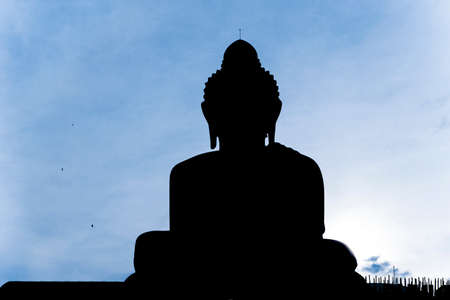 Big Buddha Silhouette, Phuket , Thailandの写真素材