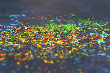 Abstract  background: Color pencil shavingsの写真素材