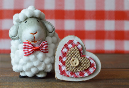 Sheep and heartの写真素材