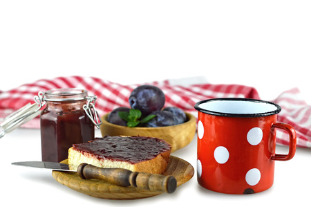 Plum jam on the toastの写真素材