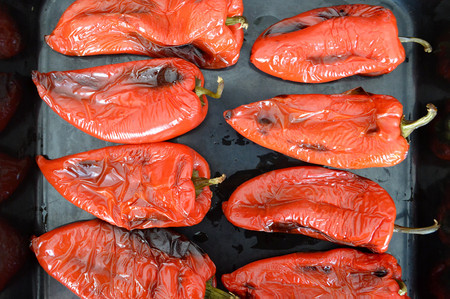 Top view of roasted red pepper