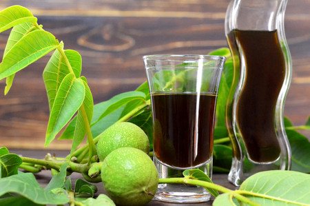 Walnut liqueurの写真素材