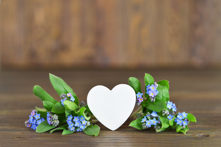 Fathers Day card with heart and flowers  の写真素材