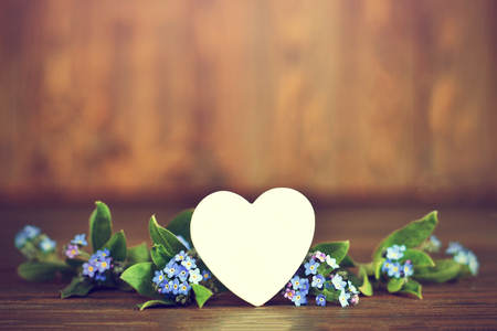Mothers Day card with heart and Mothers Day flowers  の写真素材