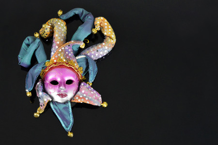 Venetian mask on black backgroundの写真素材