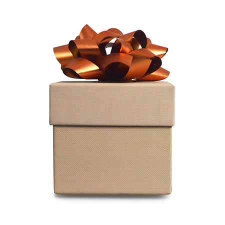 Gift box isolated on whiteの写真素材