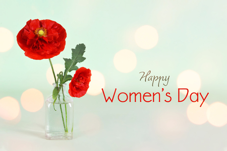 Women's Day. Poppy flowers in the vaseの写真素材