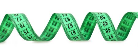 Measuring tape isolated on white backgroundの写真素材