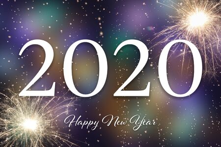 Happy New Year 2020. New Year greeting card