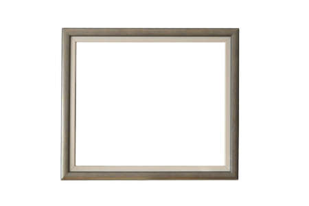 Empty picture frame isolated on white backgroundの写真素材