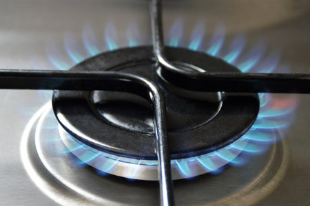 Close up of gas stove burner