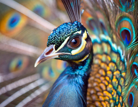 Portrait of a blue peacockの素材