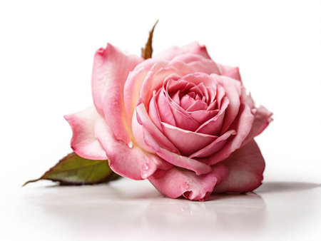 Pink rose isolated on white backgroundの素材