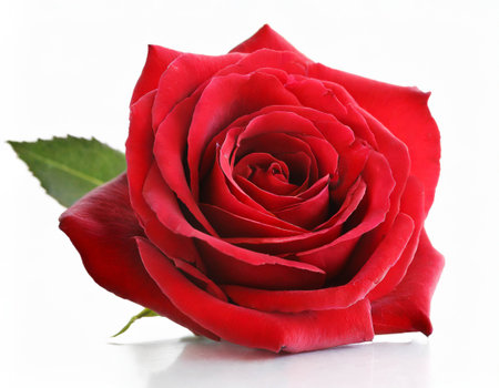 Red rose isolated on white background, Valentine day flowerの素材