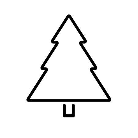 Christmas tree minimalistic outline vector signのイラスト素材