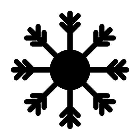 Snowflake icon simple black sign isolated on white background vectorのイラスト素材