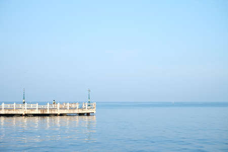 The bridge that face to the seaの写真素材