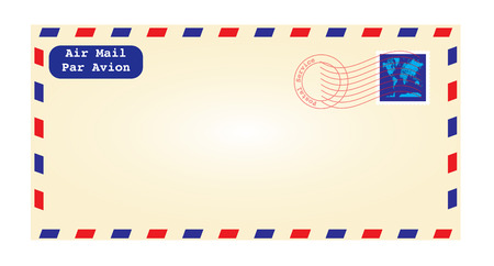 a detailed illustration of an air mail envelopeのイラスト素材