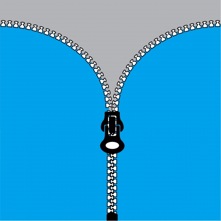 A black and white zipper with a blue backgroundのイラスト素材
