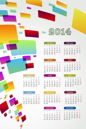 abstract background 2014 calender on a white backgroundのイラスト素材